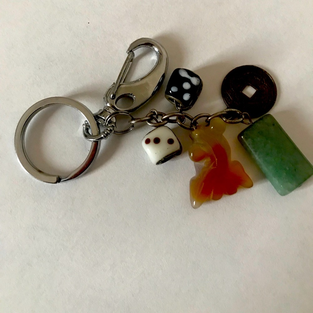Jade and Tiger’s Eye keychain.
